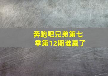 奔跑吧兄弟第七季第12期谁赢了