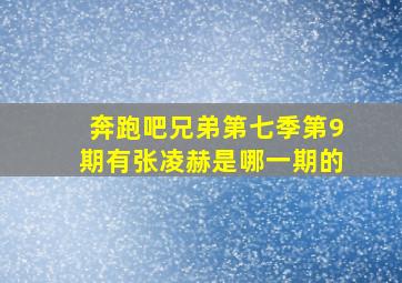 奔跑吧兄弟第七季第9期有张凌赫是哪一期的