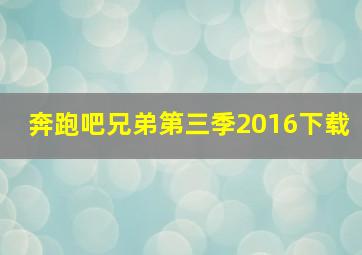 奔跑吧兄弟第三季2016下载