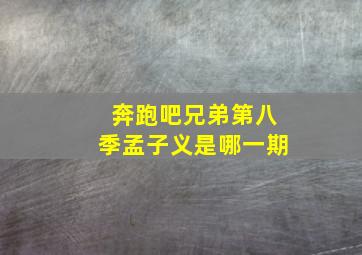 奔跑吧兄弟第八季孟子义是哪一期