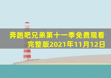 奔跑吧兄弟第十一季免费观看完整版2021年11月12日