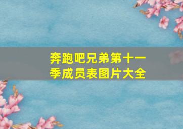 奔跑吧兄弟第十一季成员表图片大全