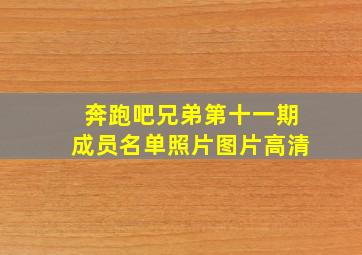 奔跑吧兄弟第十一期成员名单照片图片高清