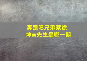 奔跑吧兄弟蔡徐坤w先生是哪一期