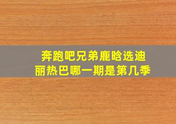 奔跑吧兄弟鹿晗选迪丽热巴哪一期是第几季