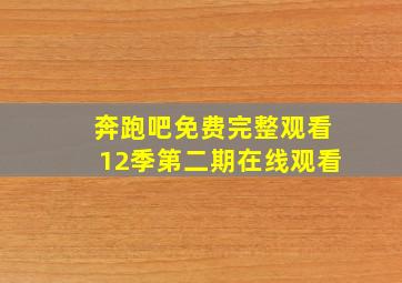 奔跑吧免费完整观看12季第二期在线观看