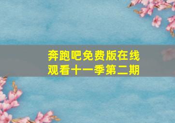 奔跑吧免费版在线观看十一季第二期