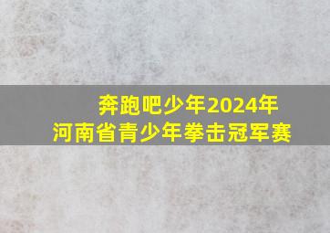 奔跑吧少年2024年河南省青少年拳击冠军赛