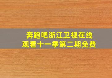 奔跑吧浙江卫视在线观看十一季第二期免费