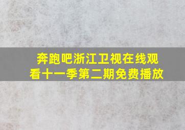 奔跑吧浙江卫视在线观看十一季第二期免费播放