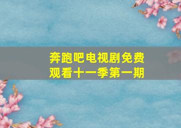 奔跑吧电视剧免费观看十一季第一期