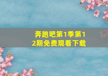 奔跑吧第1季第12期免费观看下载