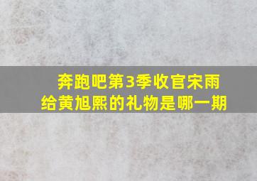 奔跑吧第3季收官宋雨给黄旭熙的礼物是哪一期