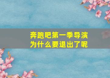 奔跑吧第一季导演为什么要退出了呢