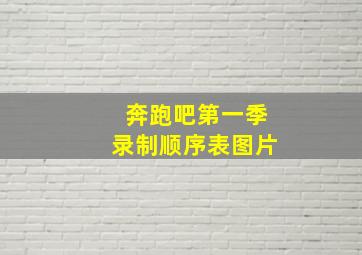 奔跑吧第一季录制顺序表图片