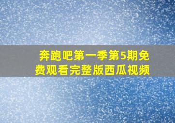 奔跑吧第一季第5期免费观看完整版西瓜视频