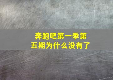 奔跑吧第一季第五期为什么没有了