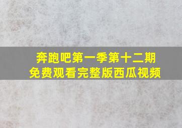 奔跑吧第一季第十二期免费观看完整版西瓜视频