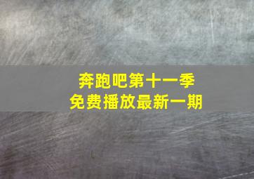 奔跑吧第十一季免费播放最新一期