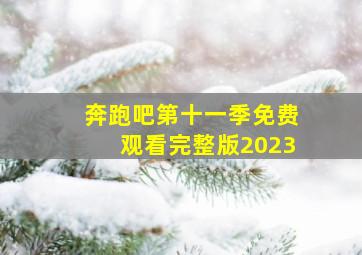 奔跑吧第十一季免费观看完整版2023