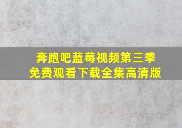 奔跑吧蓝莓视频第三季免费观看下载全集高清版