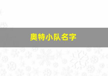 奥特小队名字