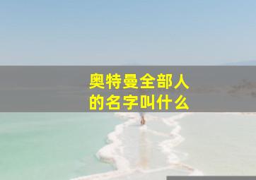 奥特曼全部人的名字叫什么