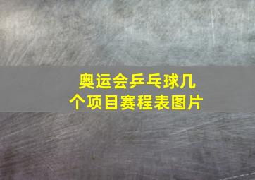 奥运会乒乓球几个项目赛程表图片