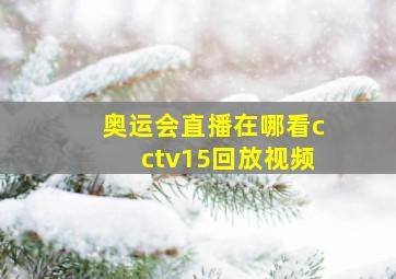 奥运会直播在哪看cctv15回放视频