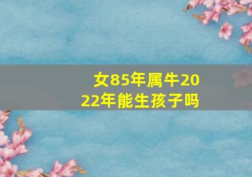 女85年属牛2022年能生孩子吗