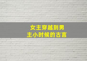 女主穿越到男主小时候的古言