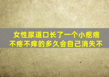 女性尿道口长了一个小疙瘩不疼不痒的多久会自己消失不