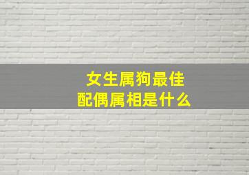 女生属狗最佳配偶属相是什么