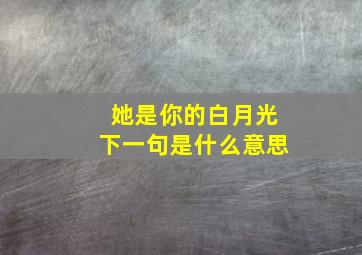 她是你的白月光下一句是什么意思