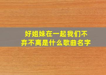 好姐妹在一起我们不弃不离是什么歌曲名字