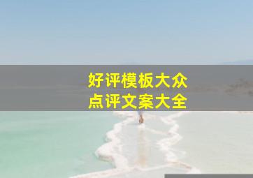 好评模板大众点评文案大全