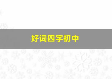 好词四字初中