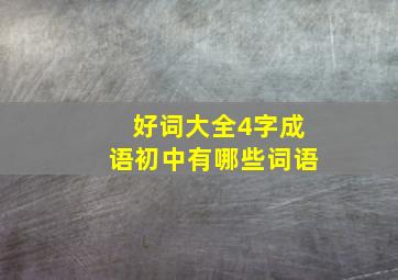 好词大全4字成语初中有哪些词语