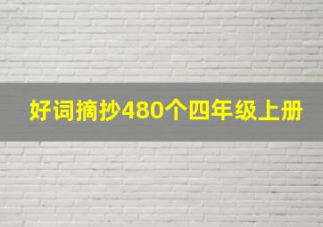 好词摘抄480个四年级上册