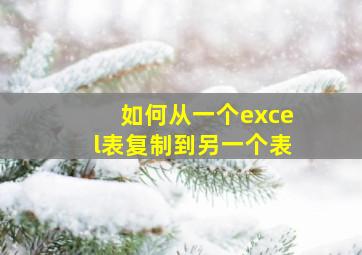 如何从一个excel表复制到另一个表