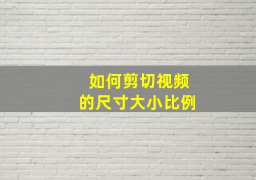 如何剪切视频的尺寸大小比例