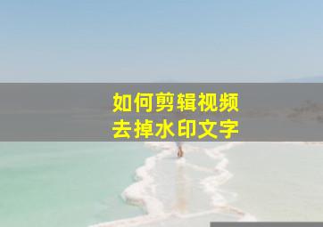 如何剪辑视频去掉水印文字