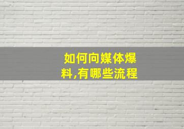 如何向媒体爆料,有哪些流程