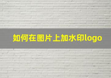 如何在图片上加水印logo