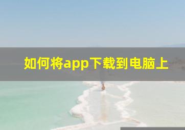 如何将app下载到电脑上