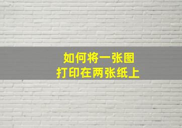 如何将一张图打印在两张纸上