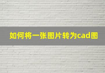 如何将一张图片转为cad图