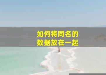 如何将同名的数据放在一起