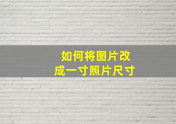 如何将图片改成一寸照片尺寸