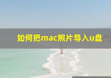 如何把mac照片导入u盘